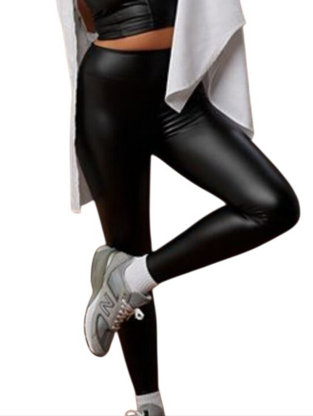 Aerie Offline Real Luxe Leggings Women Large Faux Leather High Rise Black